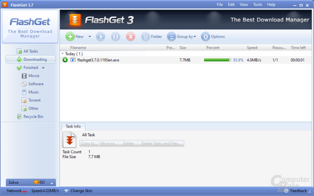 FlashGet - Downloading