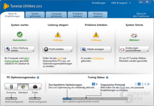 TuneUp Utilities 2013 – Startoberfläche