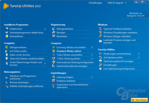 Alle Funktionen von TuneUp