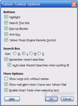 Yahoo! Toolbar für Internet Explorer – Einstellungen
