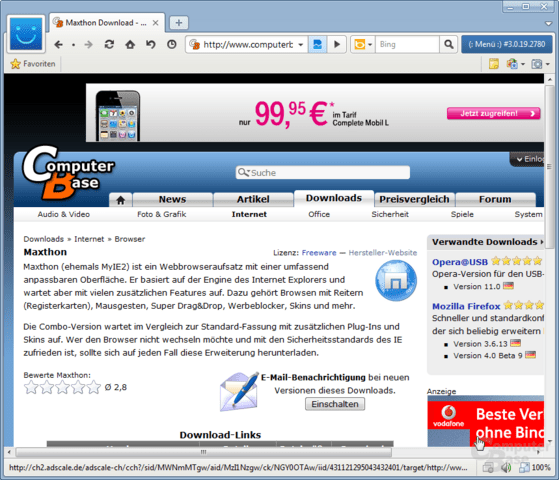 Maxthon 3.0 Dual Display Engine Web Browser