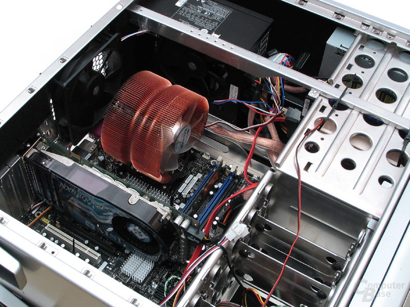 Blick ins Testsystem für VGA-Kühler