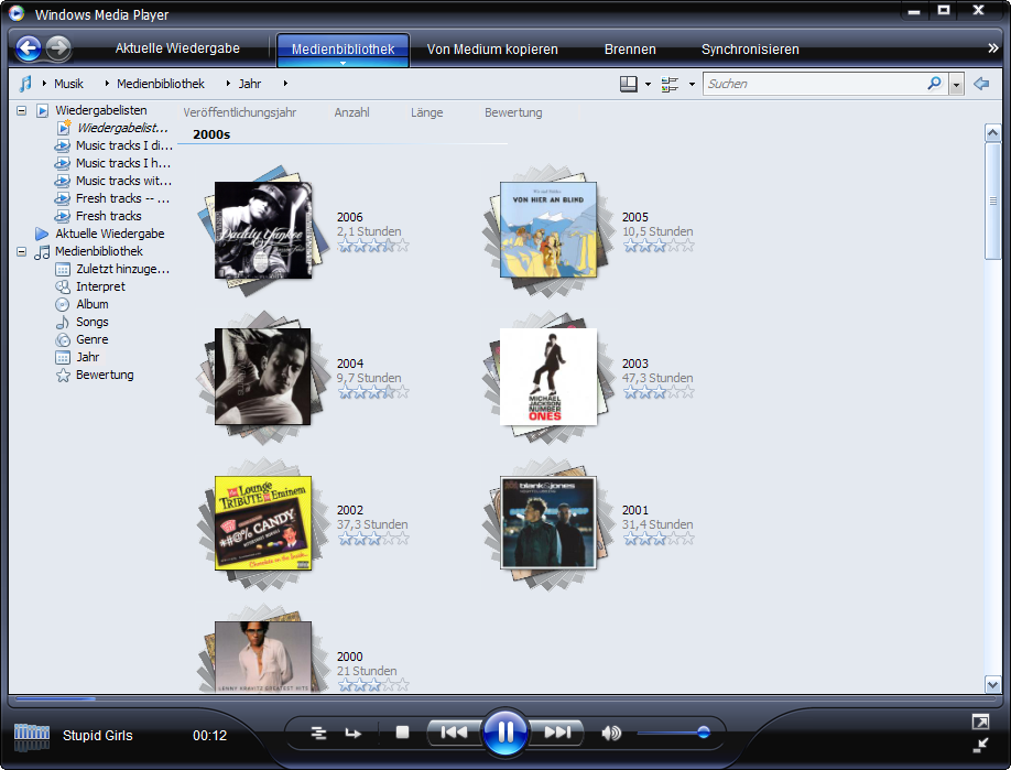 Windows Media Player 11 Beta stellt Musik übersichtlicher dar