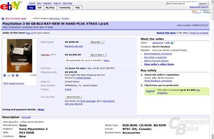 ebay - Playstation 3 - 4.990 US-Dollar ebay - Playstation 3 - 4.990 US-Dollar