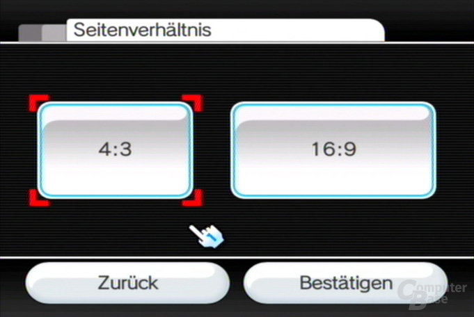 Einstellungen: Seitenverhältnis
