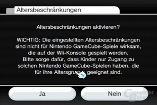 Einstellungen: Kindersicherung
