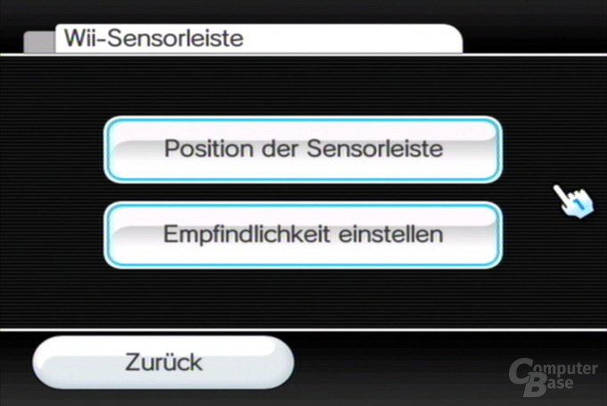 Einstellungen: Sensorleiste