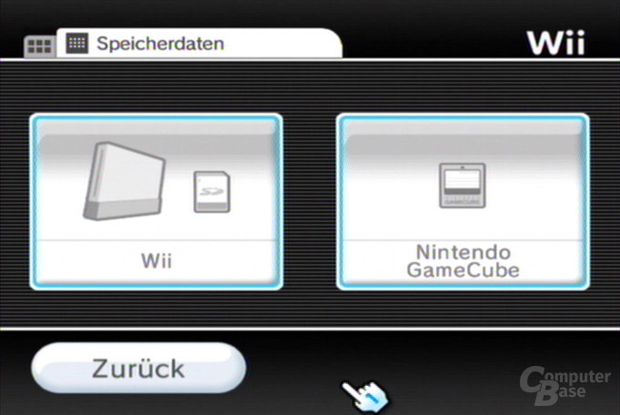 Datenverwaltung: Wii- oder GameCube-Spielstände