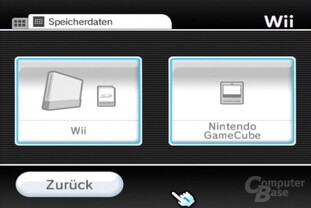 Datenverwaltung: Wii- oder GameCube-Spielstände