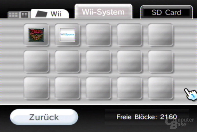 Datenverwaltung: Wii-Spielstände