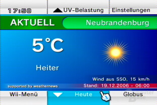 Wetterkanal: Ansicht „Aktuelles Wetter“
