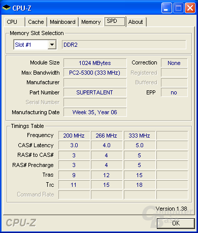 Super Talent CPU-Z SPD