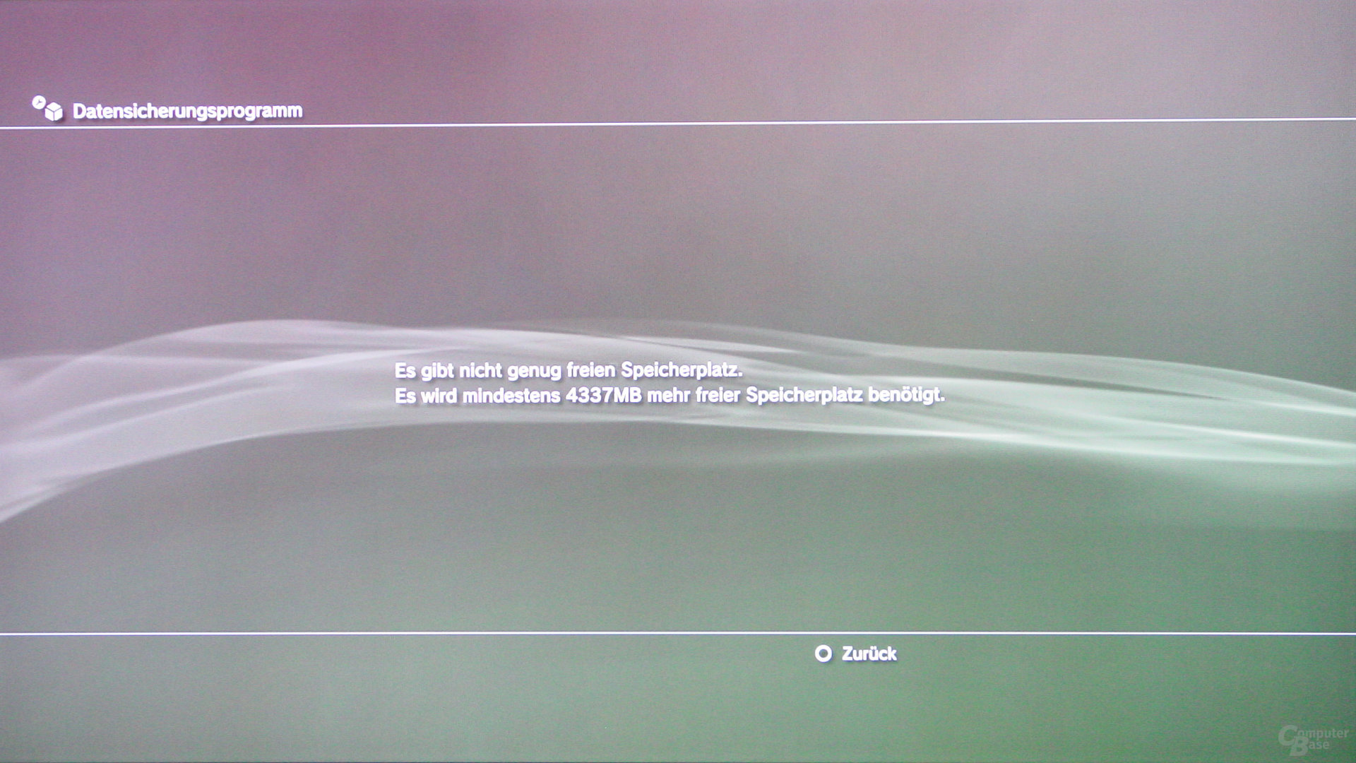 PlayStation 3: Datensicherung