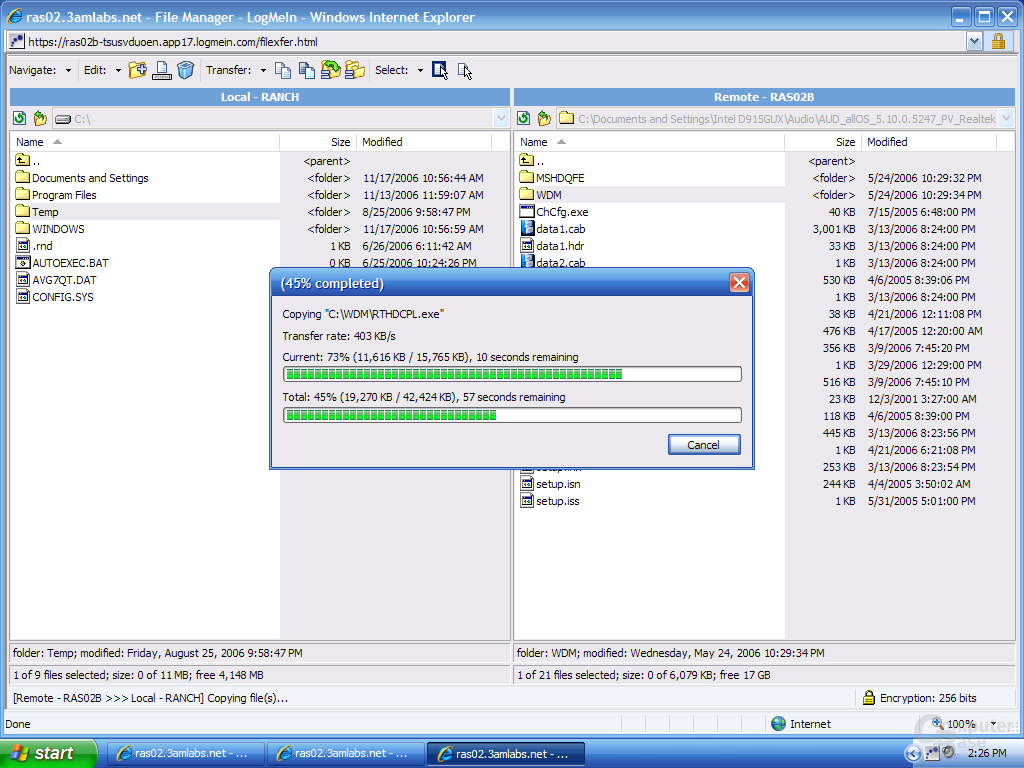 LogMeIn Pro – Dateitransfer
