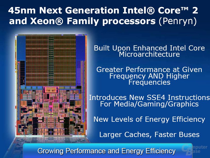 Intel Penryn-Prozessorgeneration im Überblick