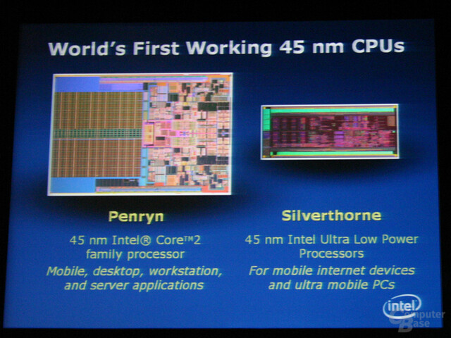 Silverthorne-Prozessor in 45 nm