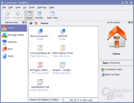 KDE4 – Dateimanager Dolphin in Kubuntu 7.04 – noch ohne Oxygen-Icons