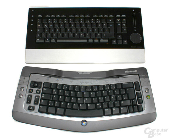 Zum Vergleich: Logitech diNovo Edge und das Keyboard des Wireless Entertainment Desktop 7000