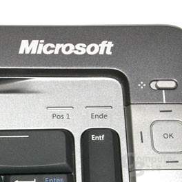Reales Bild vom Wireless Entertainment Desktop 7000: Die Anzeigen für Num, Caps Lock etc. fehlen