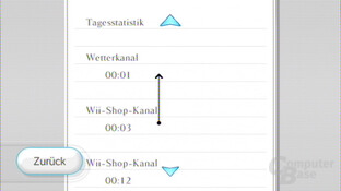Scrollen in Textnachrichten in der Wii-Pinnwand