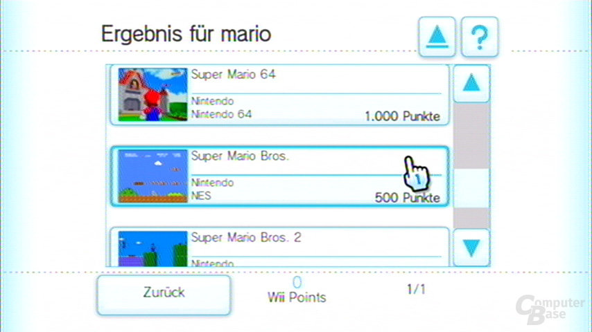 Ergebnisanzeige