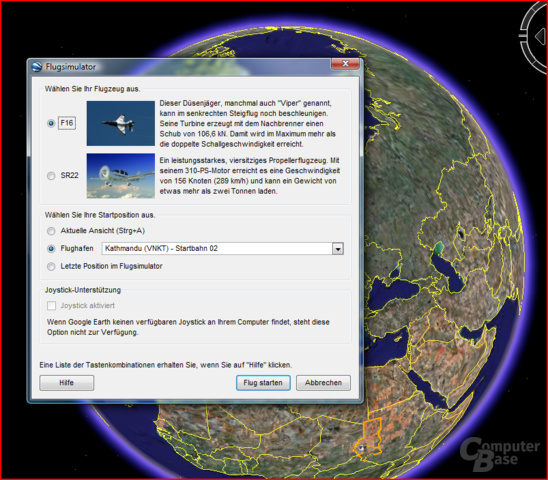 Google Flugsimulator