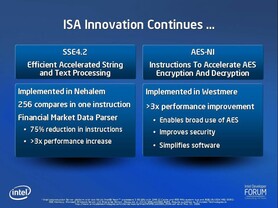 SSE4.2 für Nehalem und AES New Instructions (AES-NI) mit Westmere