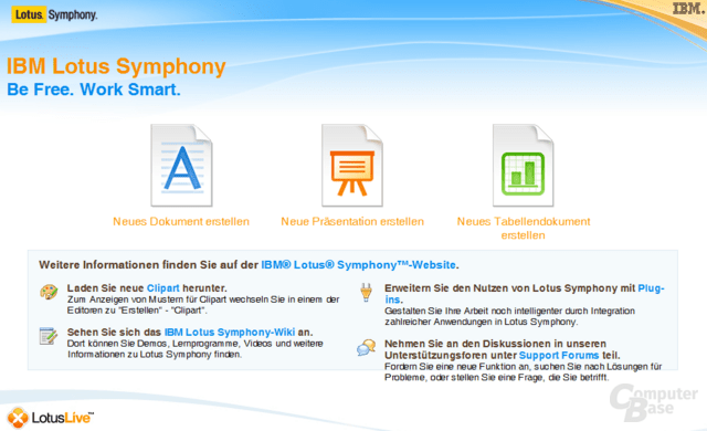 IBM Lotus Symphony – Be Free. Work Smart.