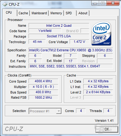 Core 2 Extreme QX9650 bei 4 GHz stabil