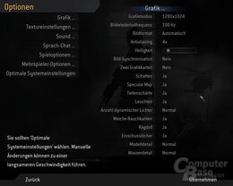 CoD 4 – Grafik-Menü
