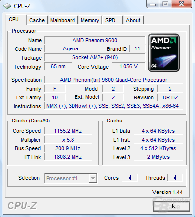 Cool'n'Quiet beim Phenom 9600