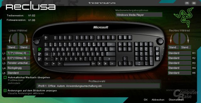 Treiber-Software der Razer Reclusa