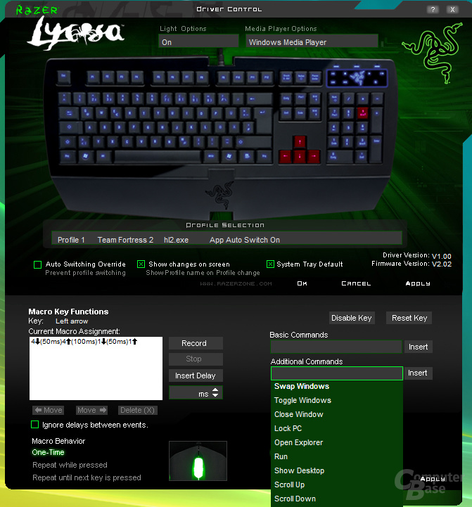 Treiber-Software der Razer Lycosa