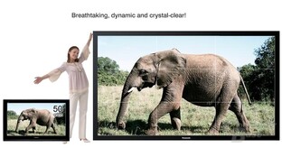Größenvergleich zu einem 50-Zoll-Display