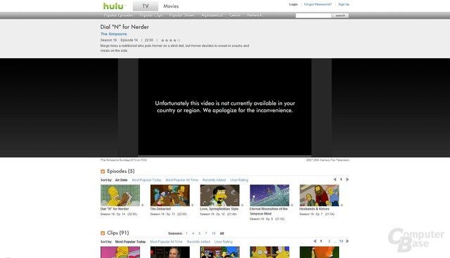 Hulu Filmseite