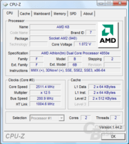 AMD Athlon X2 4850e bei 1,075 Volt