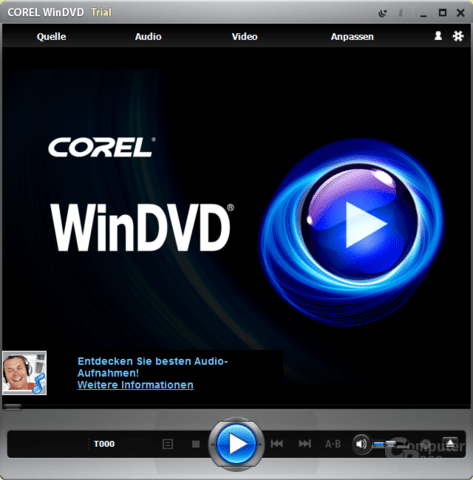 Hauptfenster von WinDVD