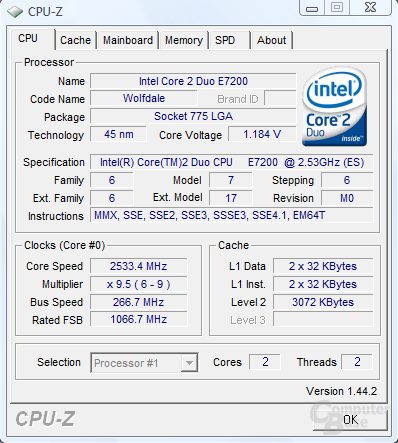 Intel Core 2 Duo E7200