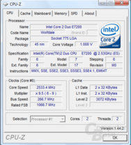 Intel Core 2 Duo E7200 bei 1,008 volt