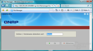 QNAP TS-409 Pro – Web-Dateimanager