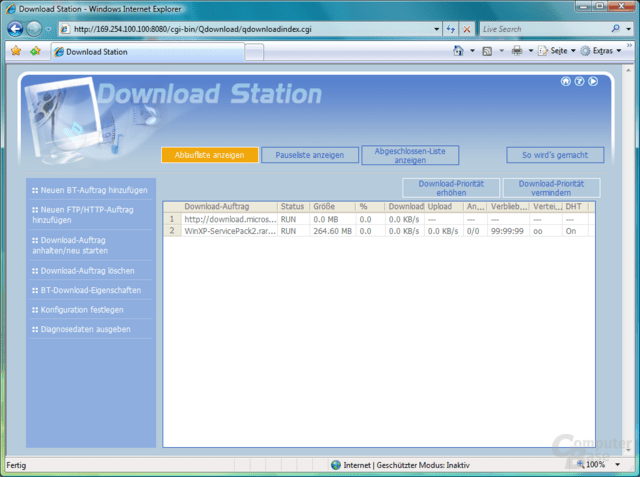 QNAP TS-409 Pro – Download Station
