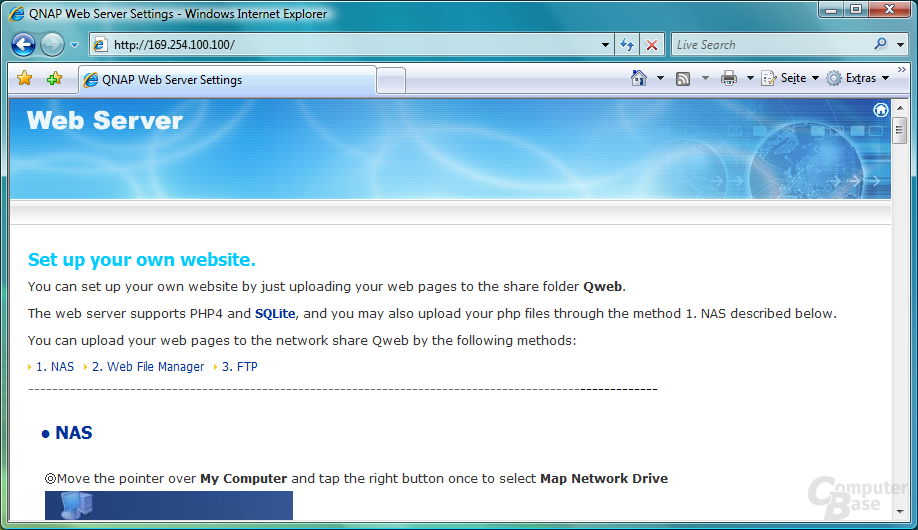 QNAP TS-409 Pro – Webserver
