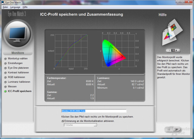 Messung mit dynamischem Kontrast Messung mit dynamischem Kontrast