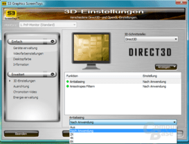 S3 Chrome 400 Treibermenü