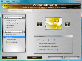 S3 Chrome 400 Treibermenü