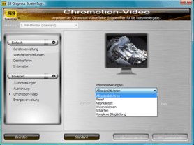 S3 Chrome 400 Treibermenü