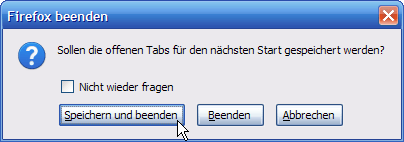 Firefox 3 – Offene Tabs speichern