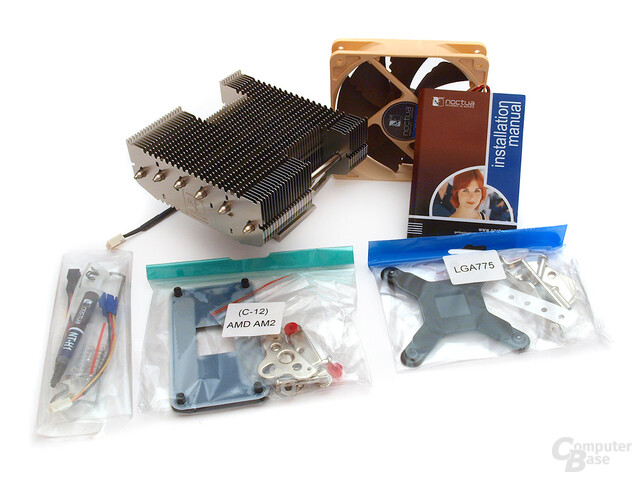 Noctua NH-C12P Lieferumfang inkl. Wärmeleitpaste und Premiumlüfter