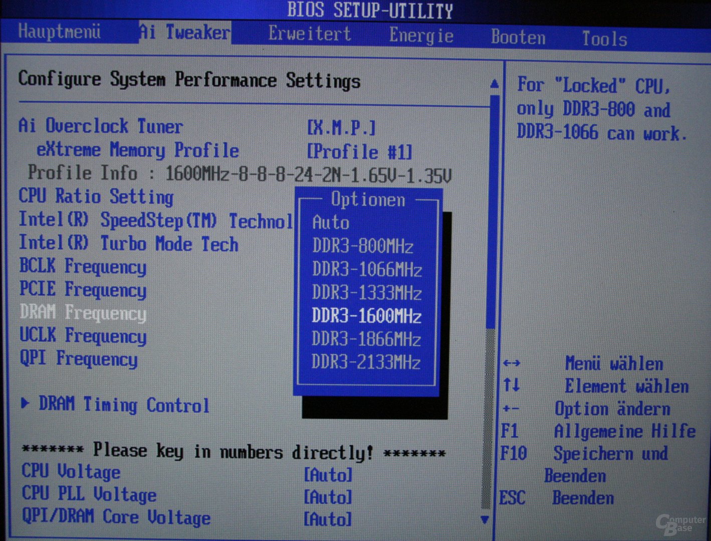 Speichereinstellung beim Core i7-965 XE