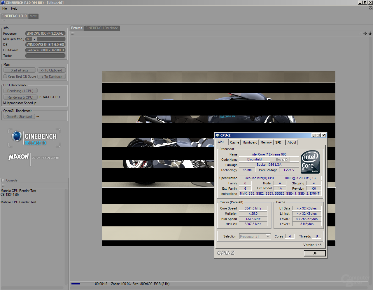 Cinebench im X-CPU-Test mit Turbo Mode